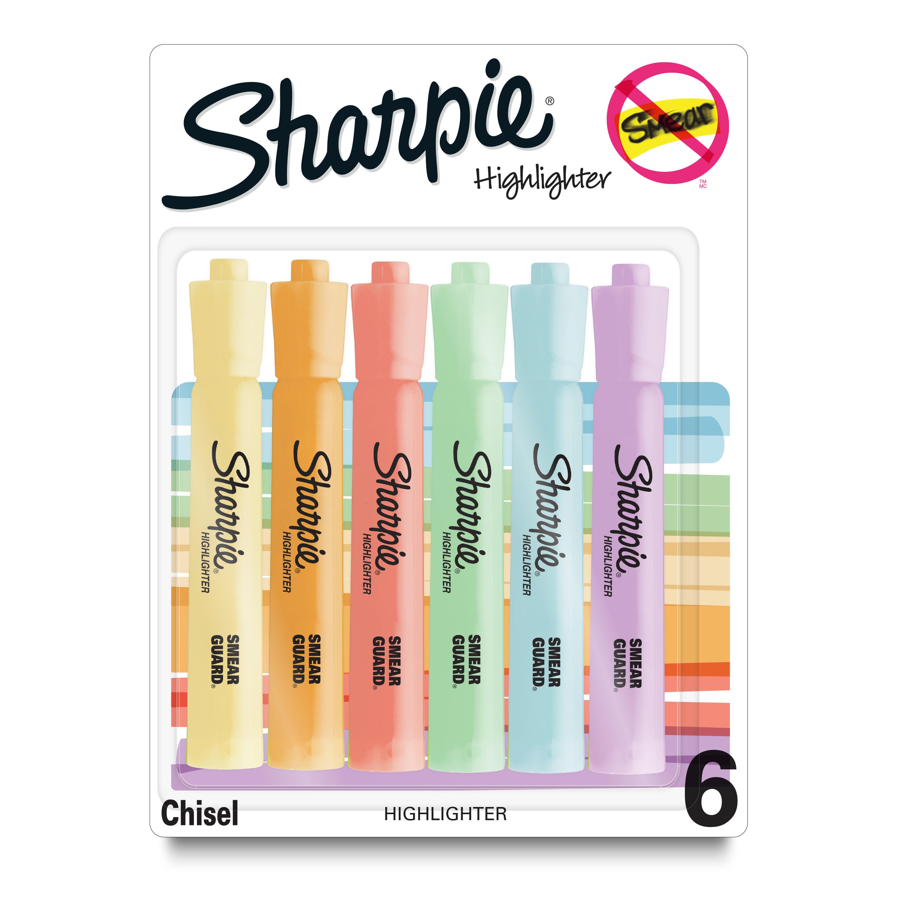 ★DONKIE★ Oxy Oxy 6color Sharpie Tank Highlighters, Mild Pastel Colors, Assorted